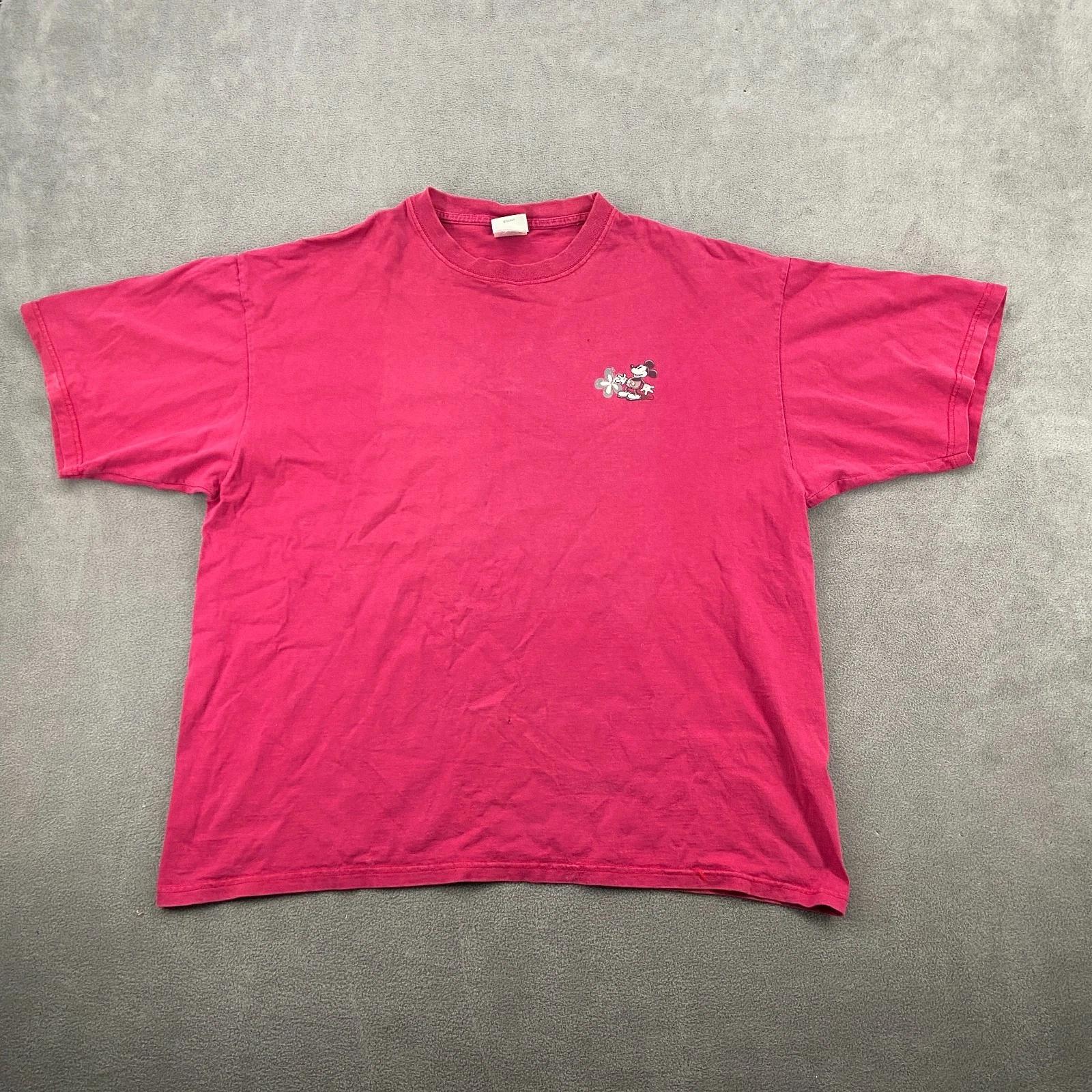 VTG Disney Mickey Mouse T-Shirt Mens XL Pink Graphic Famous Timeless Classic Fit S