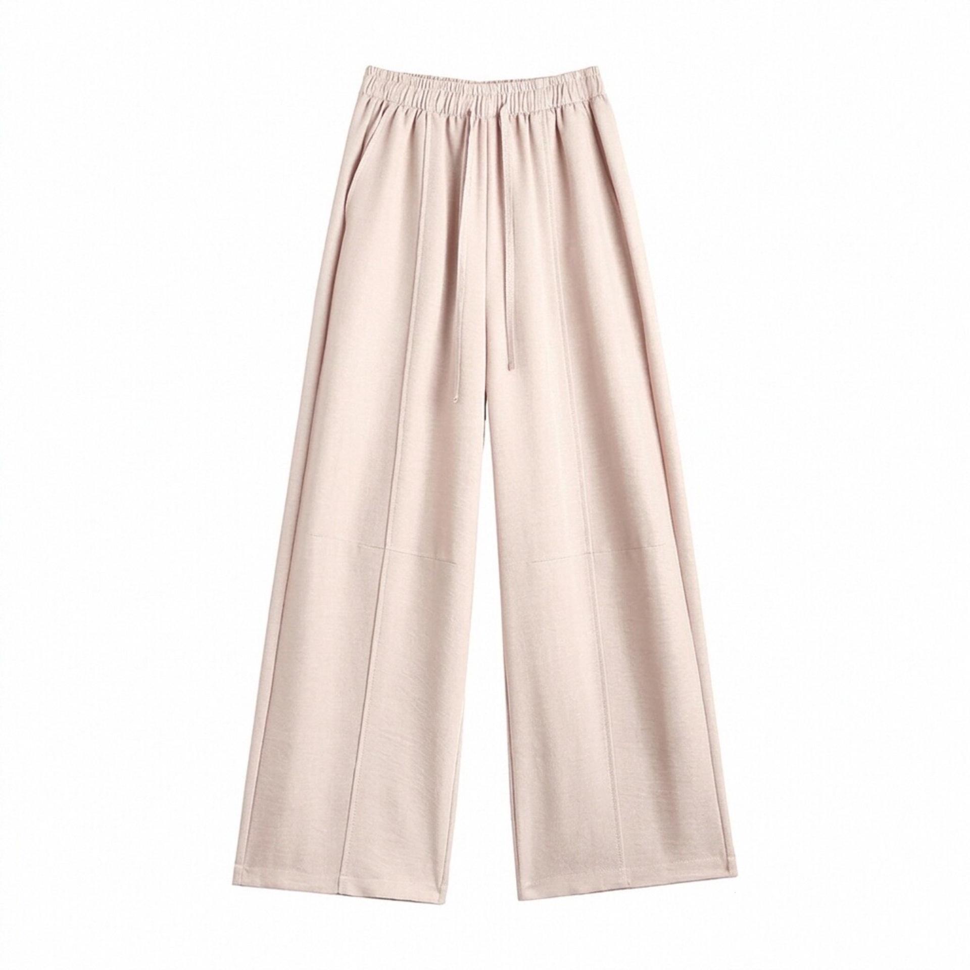 Elastic Waist Drawstring Cropped Cotton Linen Pants Extra Large