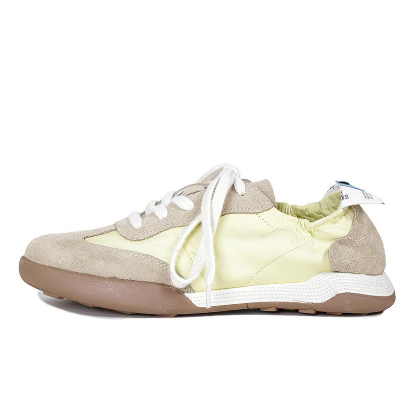 

V1 натуральная кожа женские 2025 новые балетки на шнуровке вышитые спортивные маленькие кожаные туфли 43