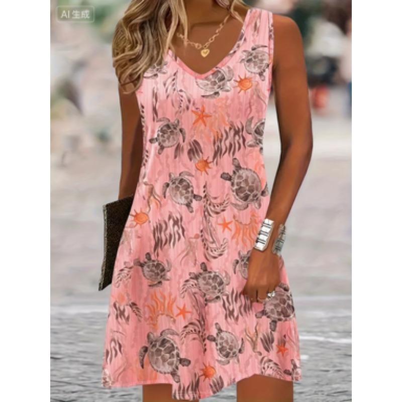 Plus size women's fashionable casual tank top dress