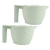 2pcs Hair Dye Mixing Bowls with Ergonomic Handle Grip for Salon and Home DIY Coloring, Straw Green