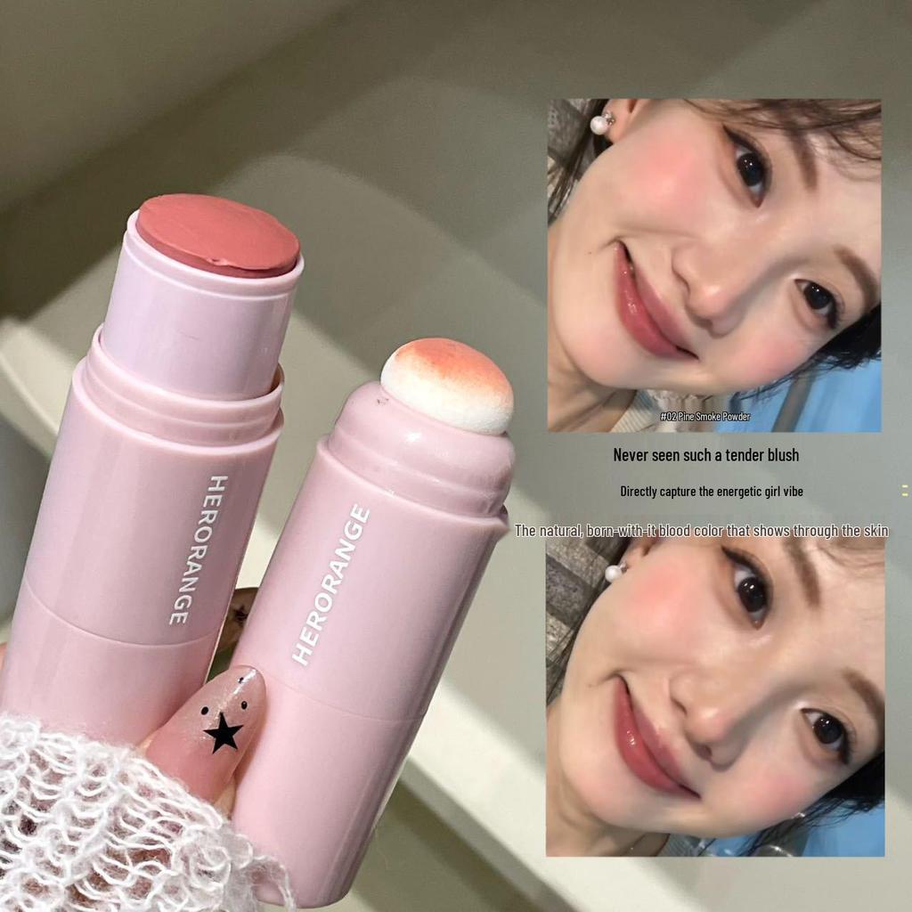 HERORANGE Dual-Ended Blush Stick: Natural Matte Finish, Long-Lasting, Youthful Glow Enhancer, Energetic Girly Cream Blush.