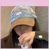 Denim Distressed Fashionable Baseball Hat For Adults With Embroidered Design
