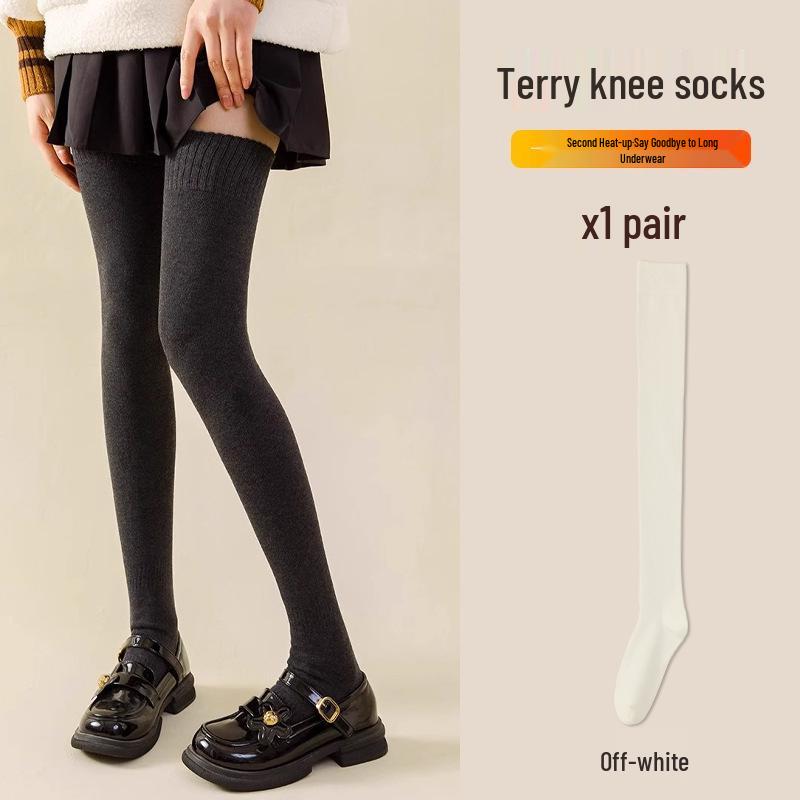 

Women s Extra-Long Over-the-Knee Thigh-High Socks with Velvet and Terry for Autumn/Winter - Micro-Pressure Slimming Design One size