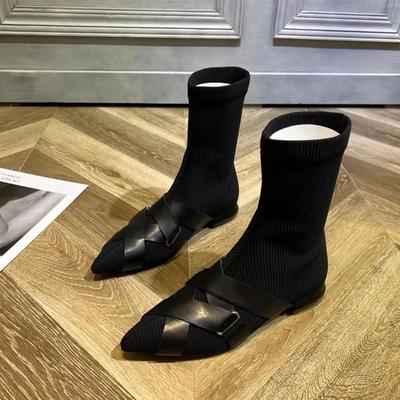 Dámské Chelsea kotníkové boty s špičatou špičkou, nízké, 2024 Zima, Designové, Nové, Na chůzi, Sexy, Módní, Šaty, Mujer Zapatos