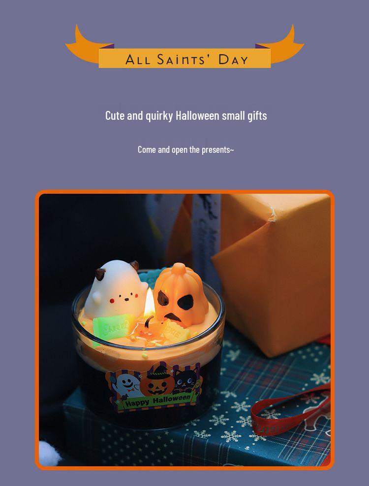Halloween Ghost Pumpkin Scented Candle Ornament for Festive Atmosphere