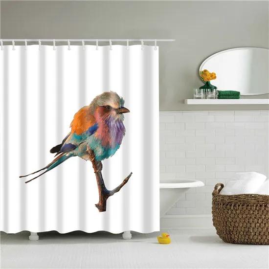 Elephant Octopus Owl Deer Horse Zebra Animals Printed Shower Curtains Bathroom Curtain With Hooks 180X180Cm