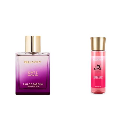

Bella Vita Luxury Date Woman Eau De Parfum Hot Mess Woman Body Spray Mist Духи с цитрусовыми, мандаринами, маракуйей, розой, жасмином и ванилью, 150 мл