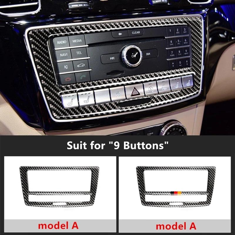 Carbon Fiber Klimaanlage CD Rahmen Dekoration Abdeckung Trim Für Mercedes Benz ML 2012-16 GL 2013-16 GLE 2015-18 GLS