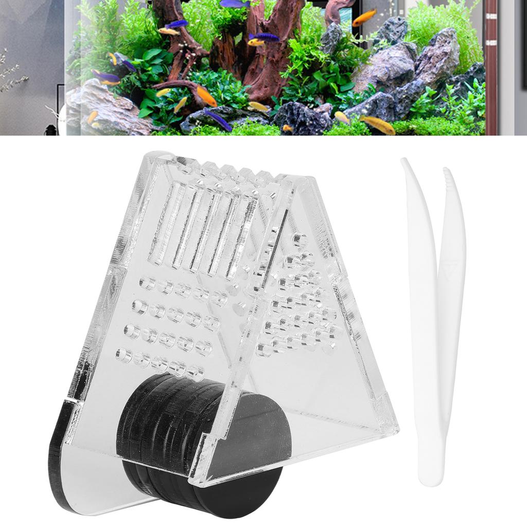 Transparent Aquarium Fish Tank Cone Feeder Acrylic Feeding Container Magnetic Suction