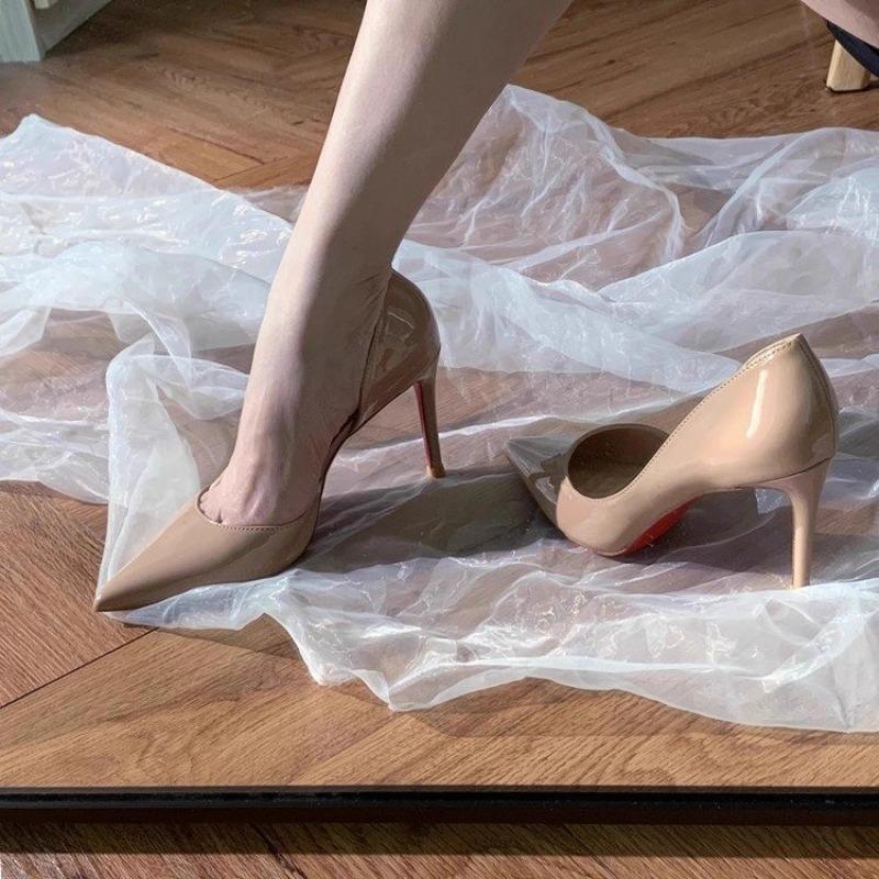 Damen Spitze Zehen Stiletto Absatz Sandalen Glänzend Schlank Party Hochzeit Bankett Schuhe Große Größen Sexy Elegant Hohe Absätze