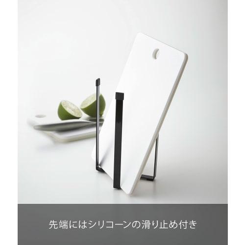 Yamazaki Plastic Bag Eco Holder, Large, Black, Approx. W15 x D14.5 x H22cm, Tower Desktop Trash Can with Triangular Corner and Drainer, Slim Foldable,