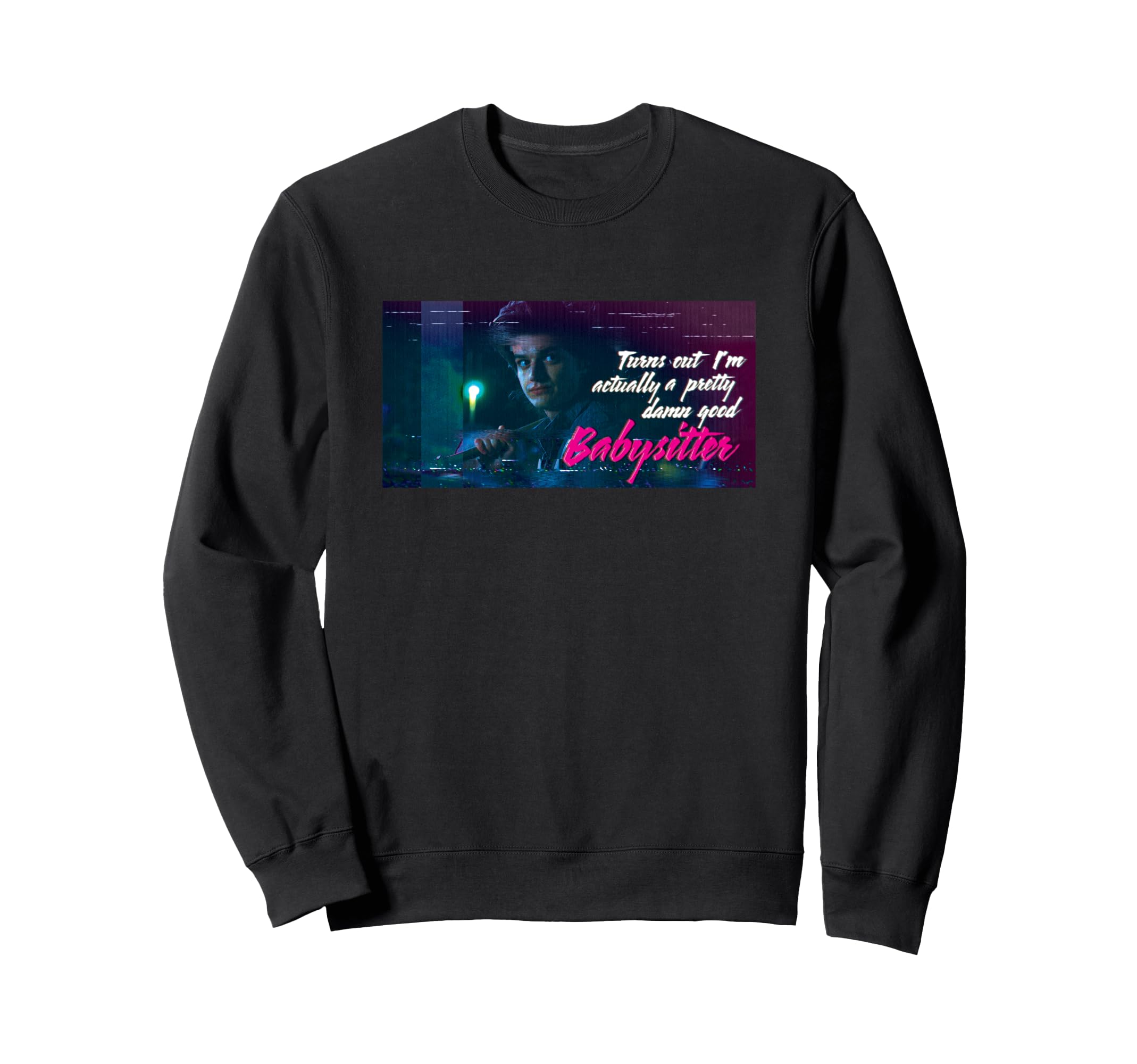 

Stranger Things A Damn Good Babysitter Sweatshirt Steve s чёрный