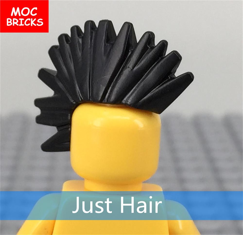 

10pcs/lot MOC Bricks Male Hairs Figure Toy Children Educational Building Blocks Assembled Toys