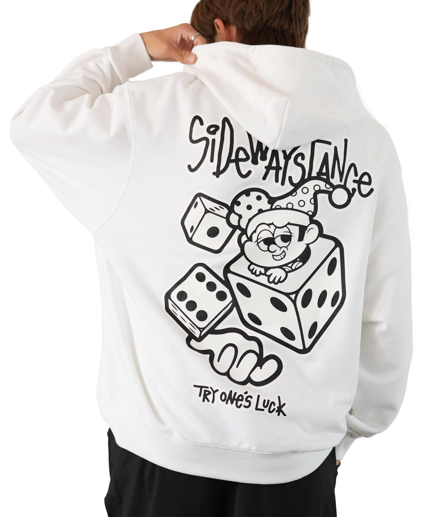 

IMPROMES SIDEWAYSTANCE Dice Fleece Pullover Hoodie, Men s, 70224, White