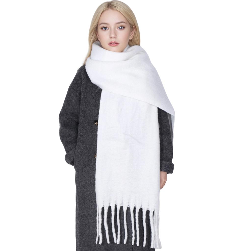 Winter Cashmere Scarf For Women Men Thick Solid Scarves Pashmina Blanket Wraps Soft Neck Warm Bufanda Shawls Long Poncho Echarpe
