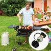 Weather Resistant Brass Connector Propane Adapter with Gauge Outdoor Propane Level Meter BBQ Grilling Accessories