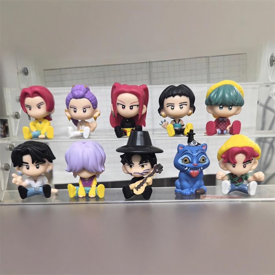 10pcs/Set Kpop Demon Hunters Action Figure Toy Derpys Tiger Rumi Mira Zoey Sussy Figurine Collection Model Doll For Fans Gift