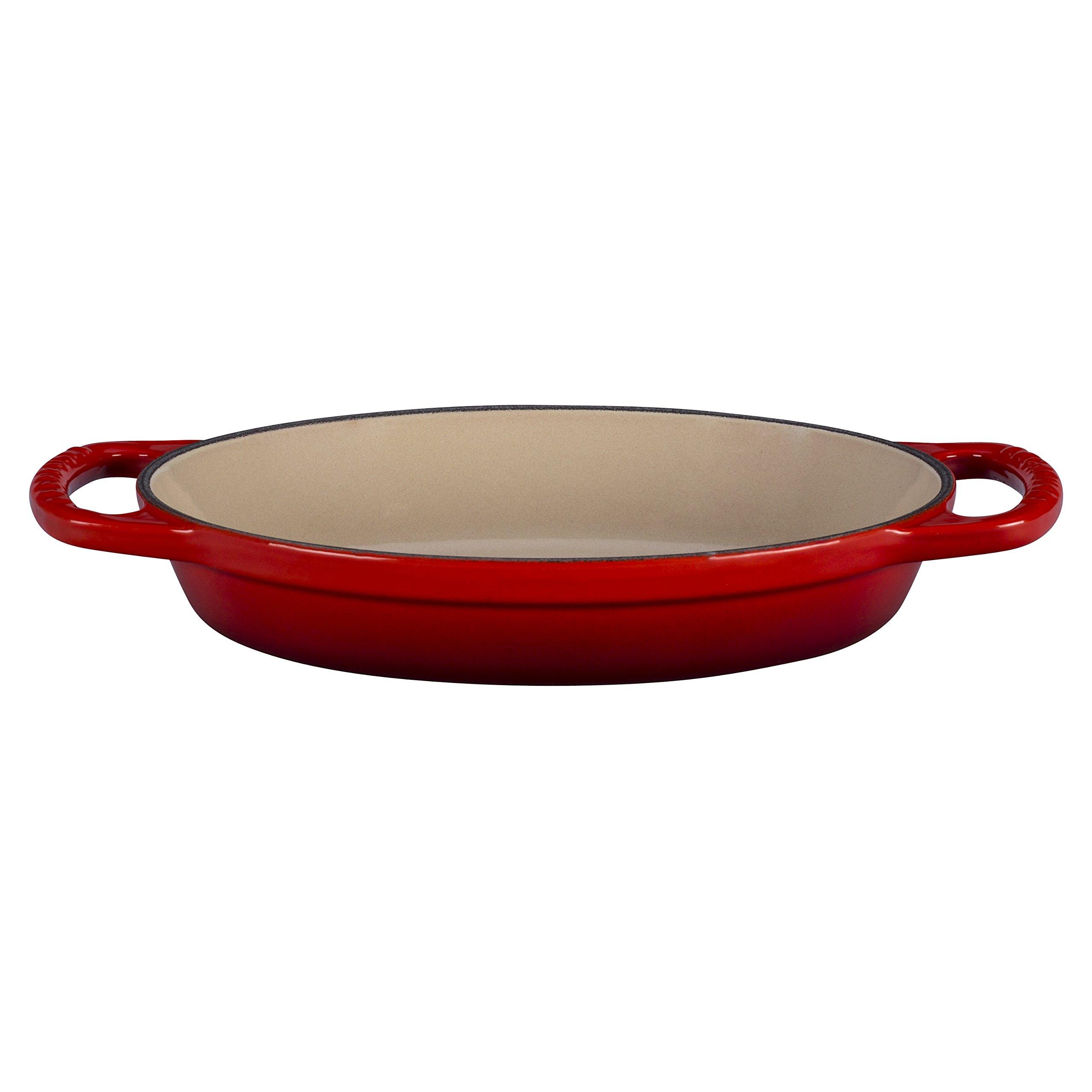 

Le Creuset Signature Oval Plate, 20 cm, Cherry Red, Cast Iron Enamel, Gas, Induction, and Oven Compatible [Official Japanese Product]