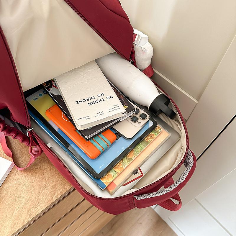 Girls Letter Backpack High School Students Schoolbag