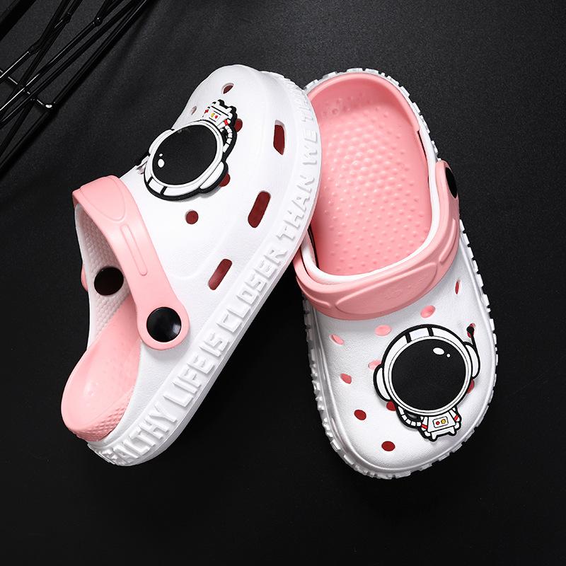 

Beach Girls Breathable Shoes Cute Cartoon Style Non Slip Eva Sandals For Summer White Pink,24