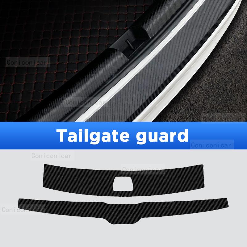 

For BYD EA1 Dolphin EV Auto Tailgate Guard Door Sill Pedal Carbon Fibre Texture Accessories Leather Styling Car Sticker Trim Tallgate guard