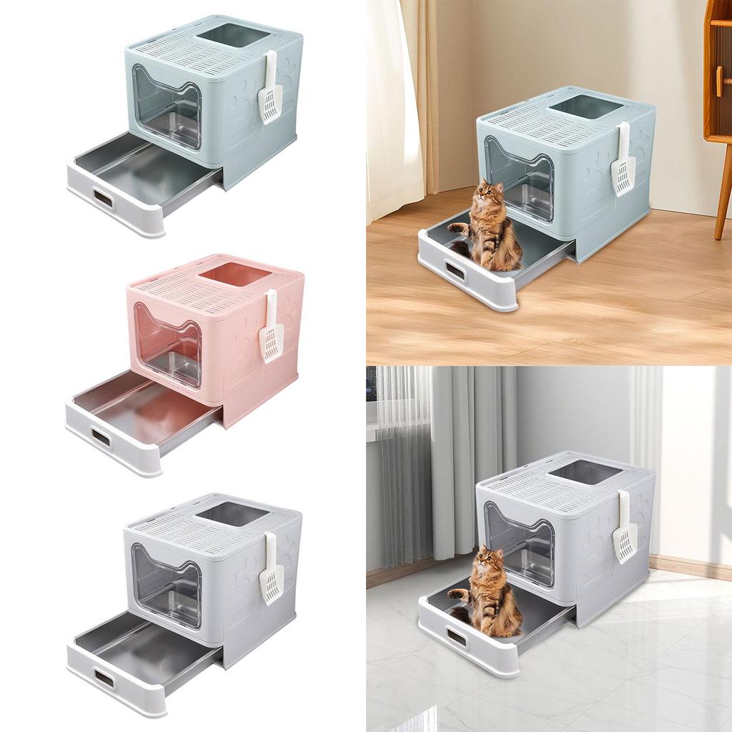 Cat Litter Box with Lid Foldable