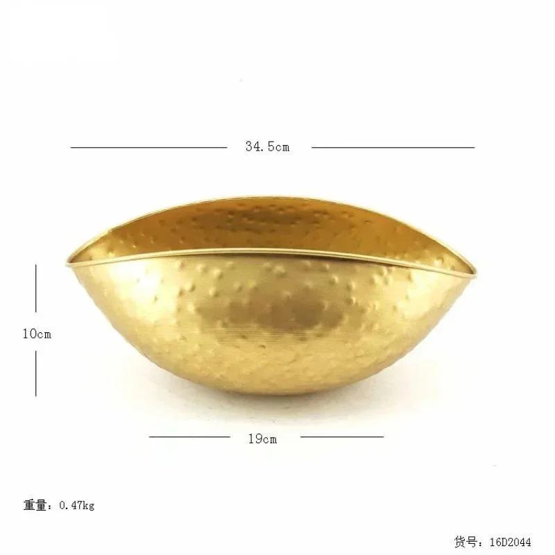 New Large Size Golden Bowl Pot Vase Jubao Pot Flower Planting Handmade Iron Flower Pot for Home Hotel Decorative Gift Metal