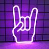 Attivolife Rock Hand Shaped Neon Light, Gamer Wall Decor LED Purple Neon Signs, USB Powered for Bar Christmas Birthday Home Party Gifts