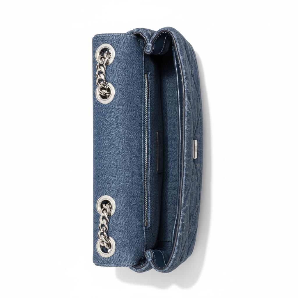 Tory Burch Kira Diamond Quilted Design Denim Shoulder Bag Small Women bags Blue 178637-401
