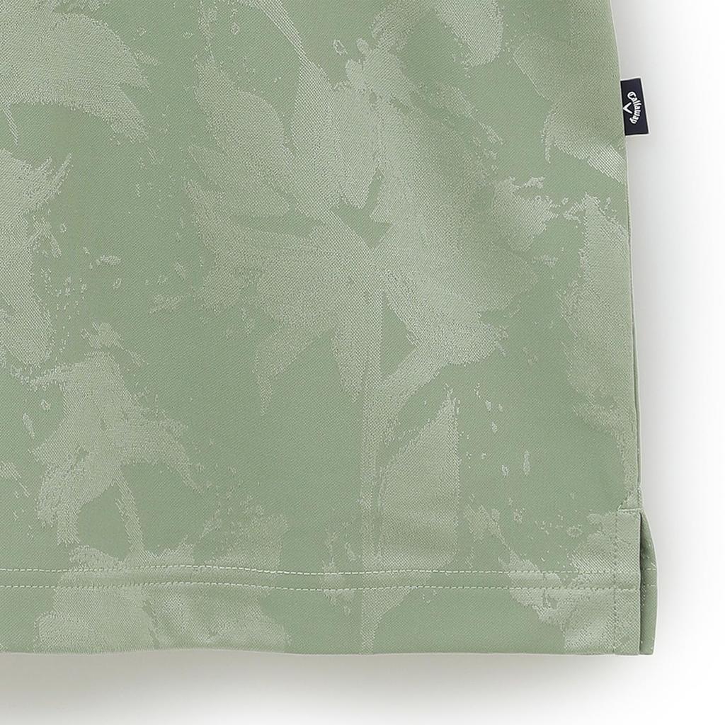 Callaway Short Sleeve Polo Shirt UV Golf C24134117 Men's (Floral Print, Moisture-Wicking, Quick-Drying, Protection) / / 1181_Khaki