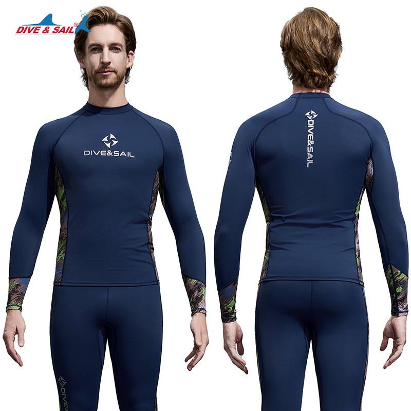 Snabbtorkande UV-skyddande Rash Guard för Dykning, Snorkling, Surfning - Herr Dam Långärmad Badkläder Med UPF 50