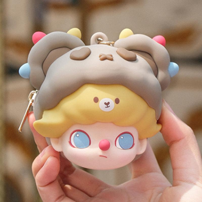 New POP MART Dimoo Date Japanese Style Row Earphone Case Gray IP Merch 9.6cm 1230131103