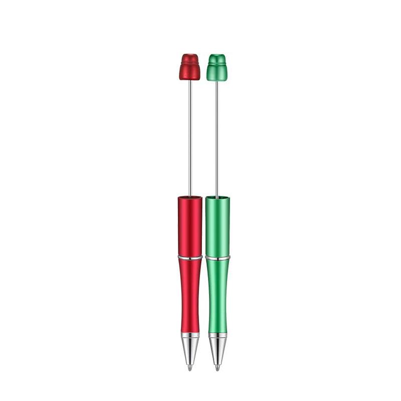 

100 шт. шариковые ручки с бусинами, пластиковые ручки с черными чернилами для детей, студентов, школьных канцелярских принадлежностей Red and Green чёрный