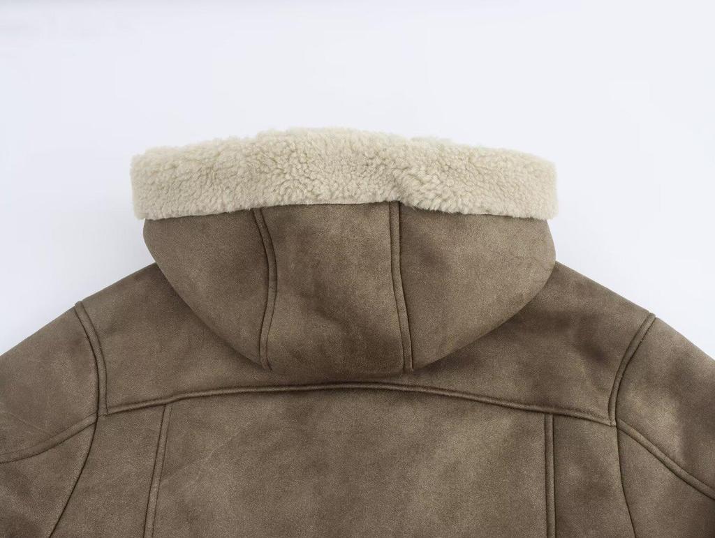 Women's Autumn/Winter Hooded Double-Sided Cotton Jacket - European & American French Style.