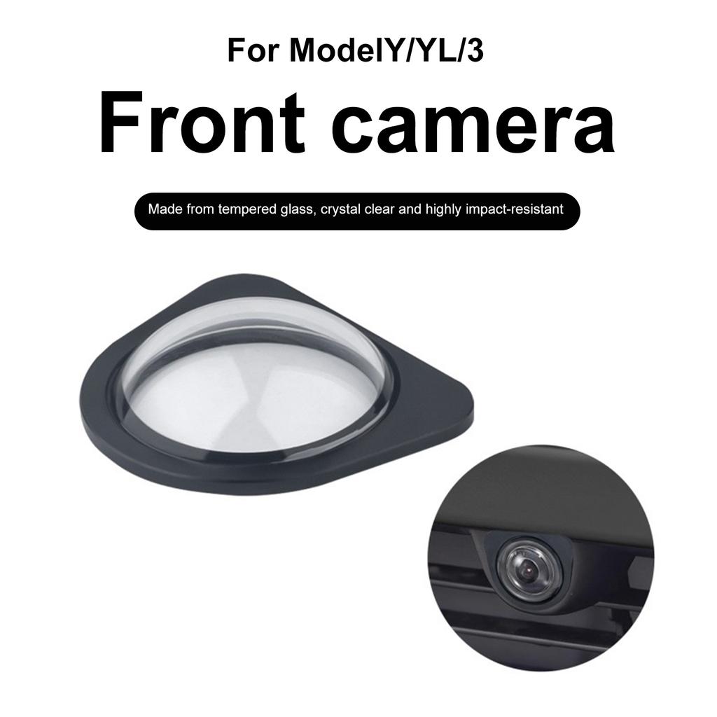 9H Tempered Glass Front Camera Protector Shield Hood for Tesla Model 3 Highland 2026 Model Y 2026+HW4 Rainproof Cover Case Guard