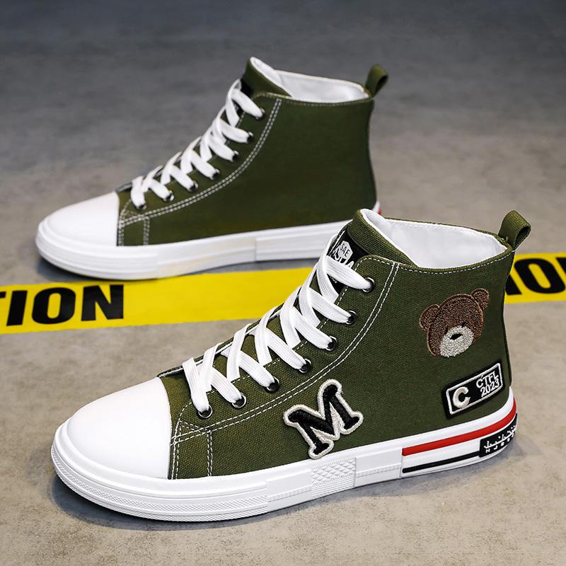 

Модные мокасины для спорта и отдыха, парусиновые, для скейтбординга, мужские кроссовки, повседневные кроссовки, обувь средней высоты, мягкая и удобная, универсальная 44 армия зеленый