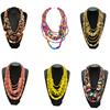 Vibrant Bohemian Style Multilayer Necklace Artistic Bohemian Multilayer Wood Neck Chain Jewelry Set for Music Festivals