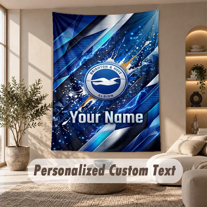 Tapestry Custom Name Text, Wall Hanging Tapestry Home Room DecorBrighton & Hove Albion Football