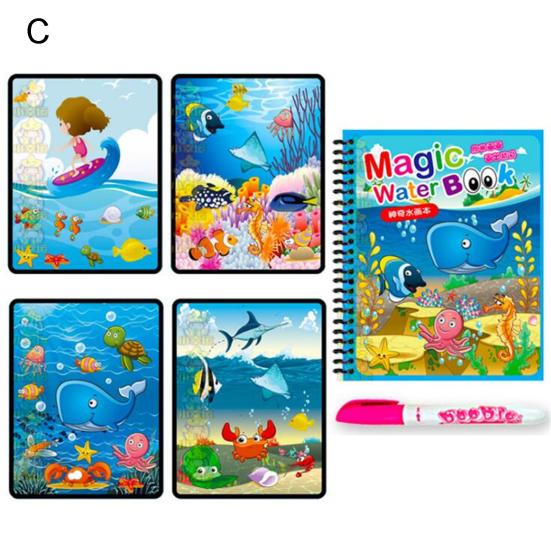 

Детская многоразовая многоразовая книга для рисования граффити с водой, детский подарок C