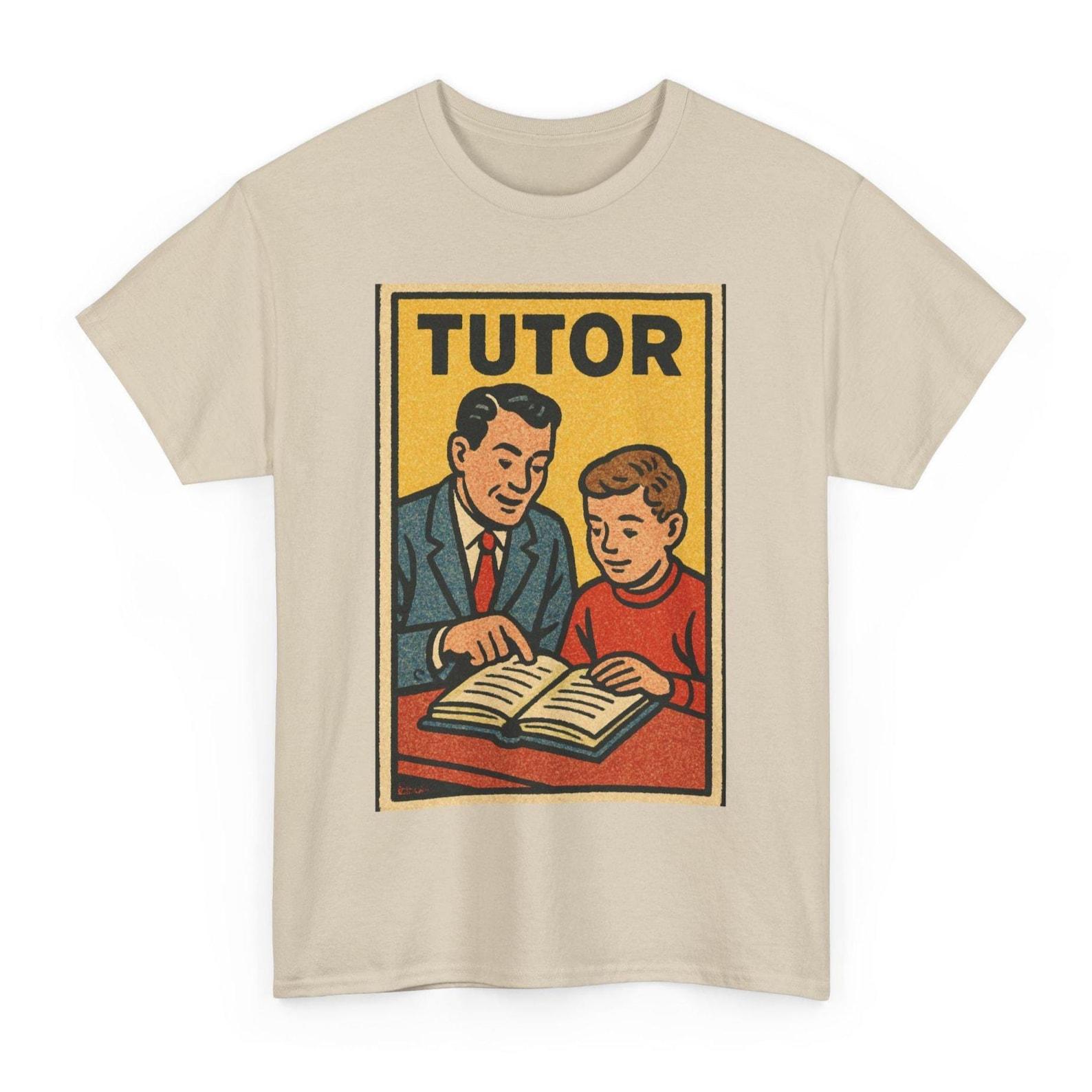 Tutor T-Shirt: Knowledge Hero Graphic Retro Comic Tee XL