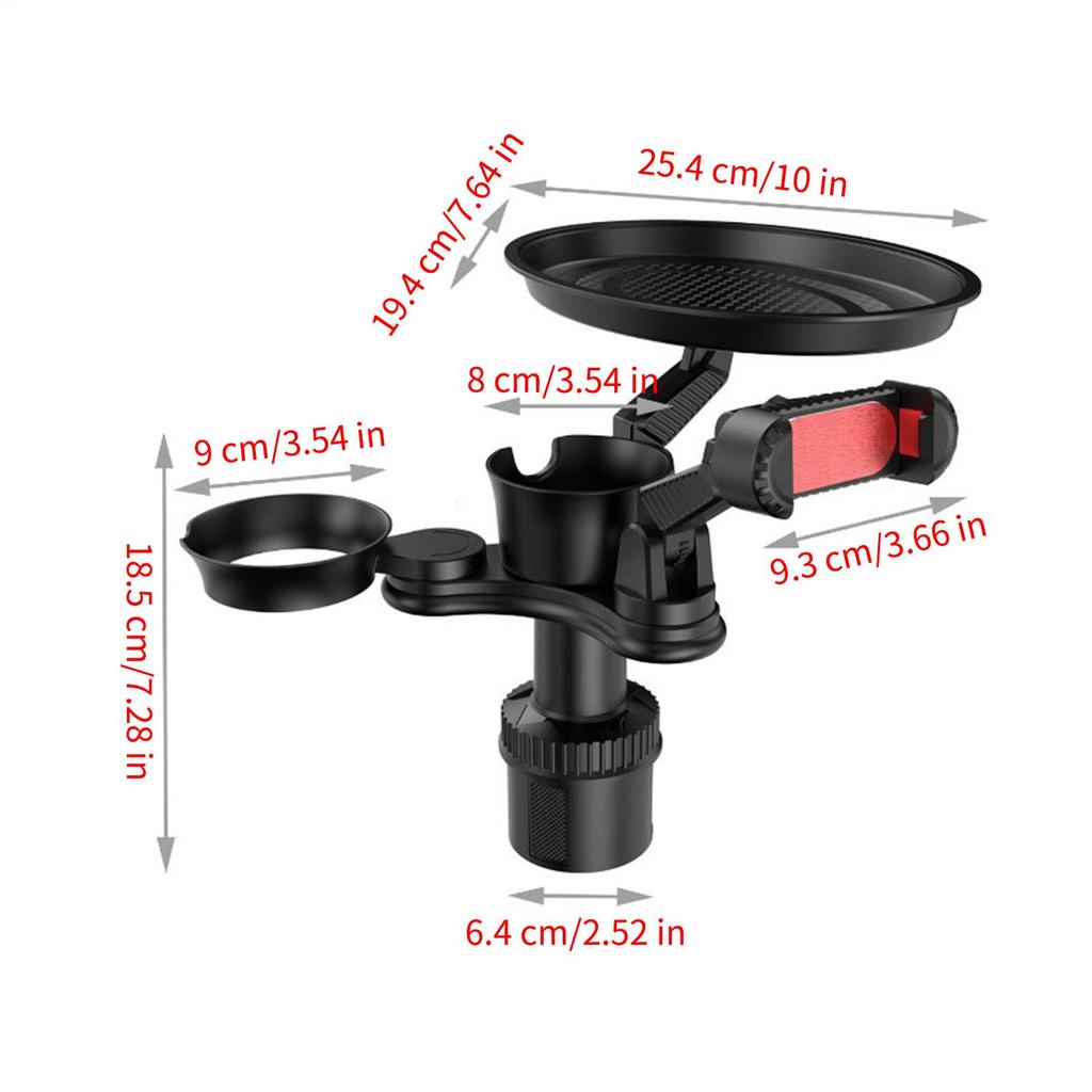 Car Cup Tray Mobile Phone Holder Telescopic Car Cup Storage Table Rotation Table Slot Automotive Food Tray Expander Organizer