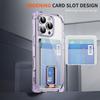 Capa para Celular Porta-Cartões 2 em 1 Transparente Anti-queda Capa para Celular Botão Galvanizado Capa para Celular para Apple