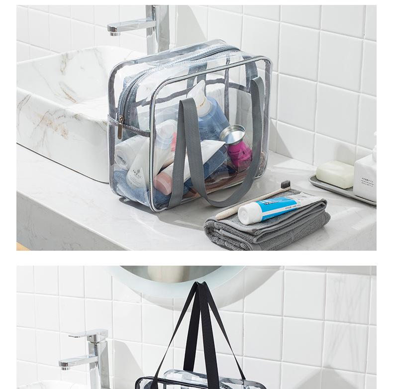 Fresh Clear Makeup Bag - Waterproof, Handheld, Single Shoulder, Toiletry Bag - Customizable