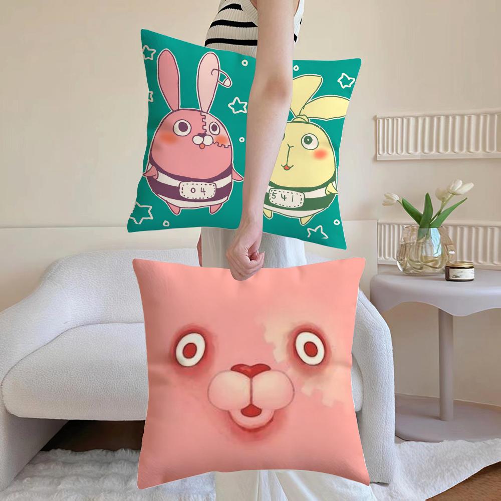 Cartoon U-Usavich Cushion Cover Breathable Linen Pillowcase Summer Odorless Eco-Friendly Invisible Zipper Washable
