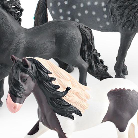 1/3Pcs Simulation Horse Figurine Stallion Mare Statue Miniature Pony Sculpture Educational Toy PVC Farm Animal Model Decoration Ornament