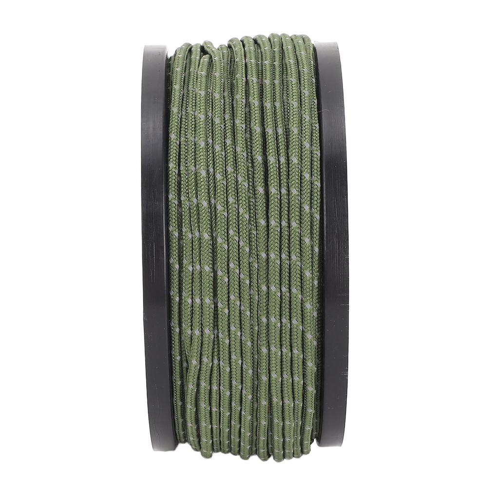 Reflective Paracord Rope 164FT PP 2.5mm Thin Windproof Portable Tent Rope Parachute Cord for Outdoor Camping Hiking OD