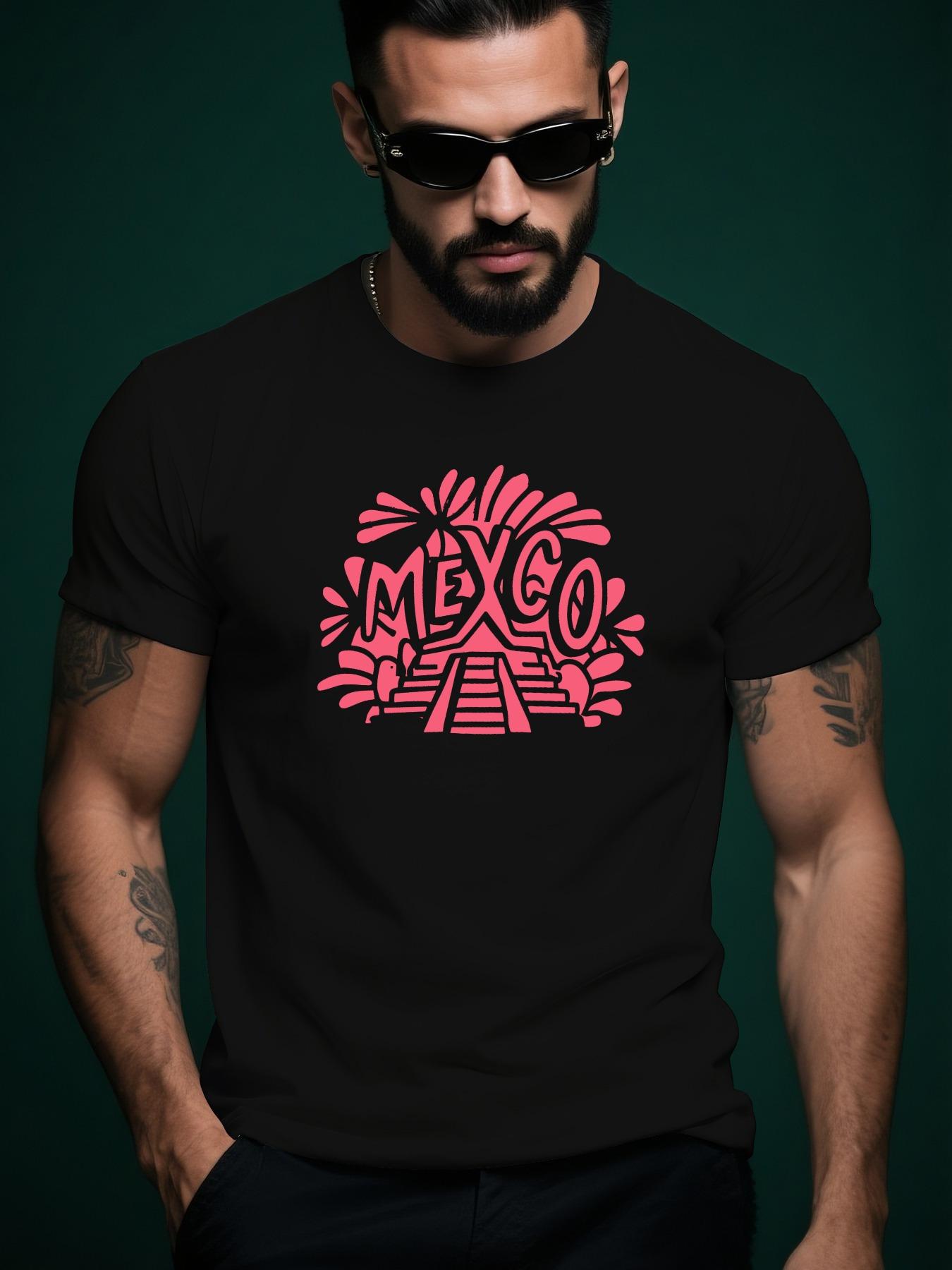 Mexican Graphic Print Summer Casual Tshirt - Vibrant Gree... XXXL