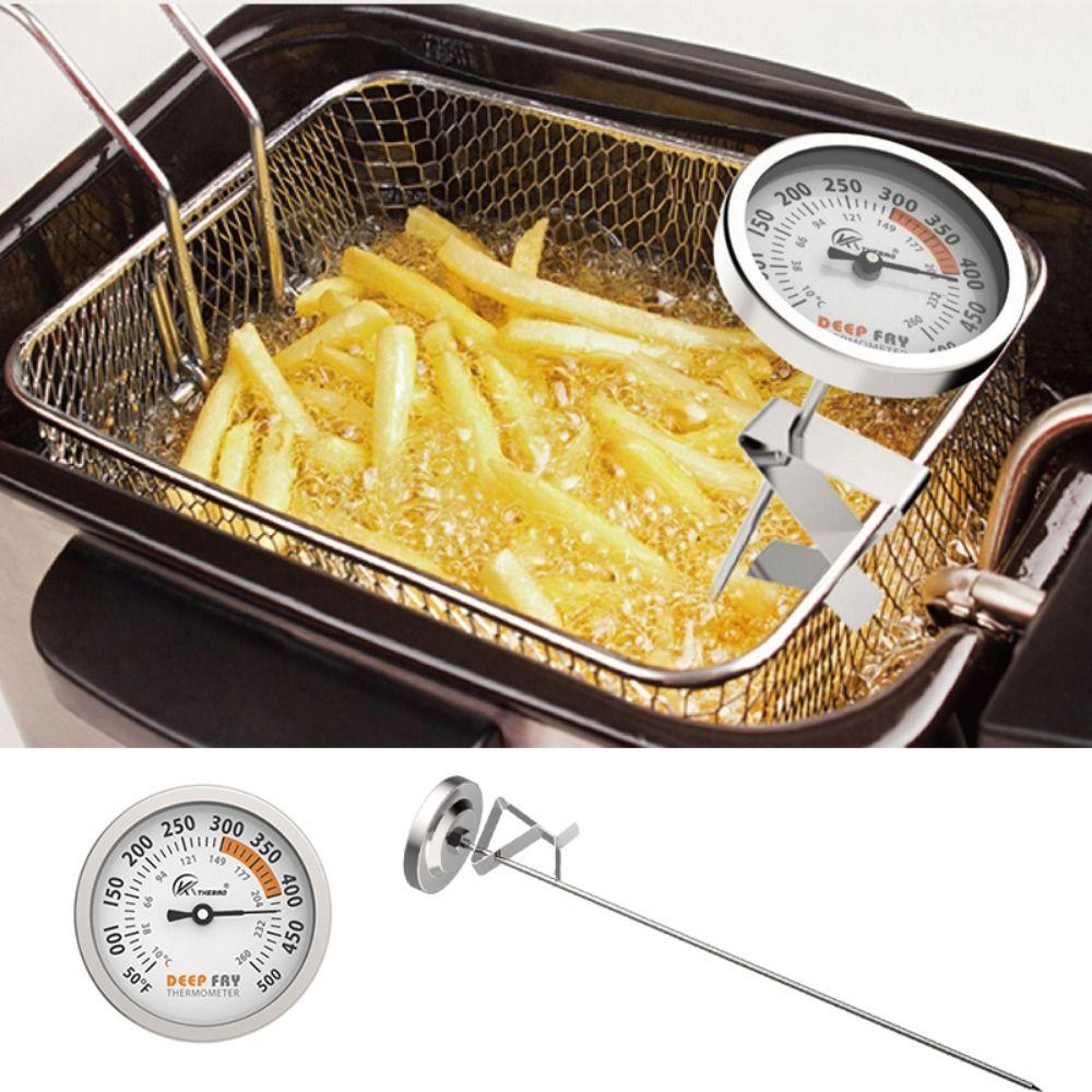 304 Stainless Steel Deep Fry Thermometer Large Dial Barbecue Thermometer  Cooking