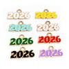 20pcs 18x9mm Enamel Year Number 2026 Charms Pendant for Earrings Necklace Bracelet DIY Jewelry Making Accessories Findings
